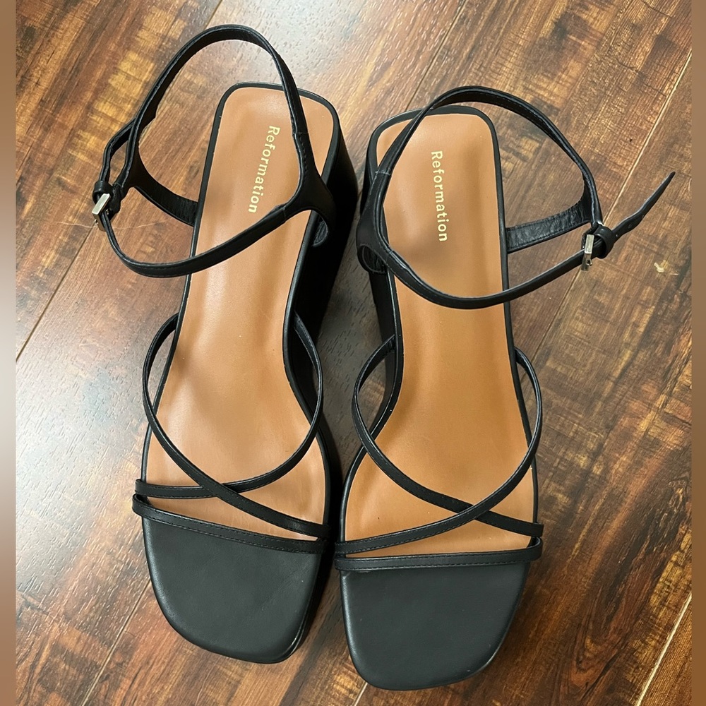 NWT! Reformation Zolanda Platform Strappy Sandals, Size 9 - Picture 7 of 10